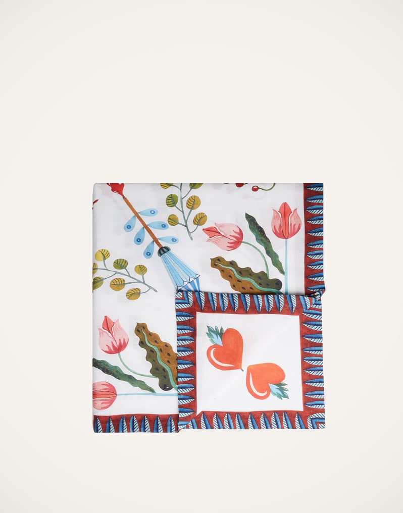 La DoubleJ Medium Tablecloth La DoubleJ Medium Tablecloth White Turning Tulips TBC0002LIN001HLE0024