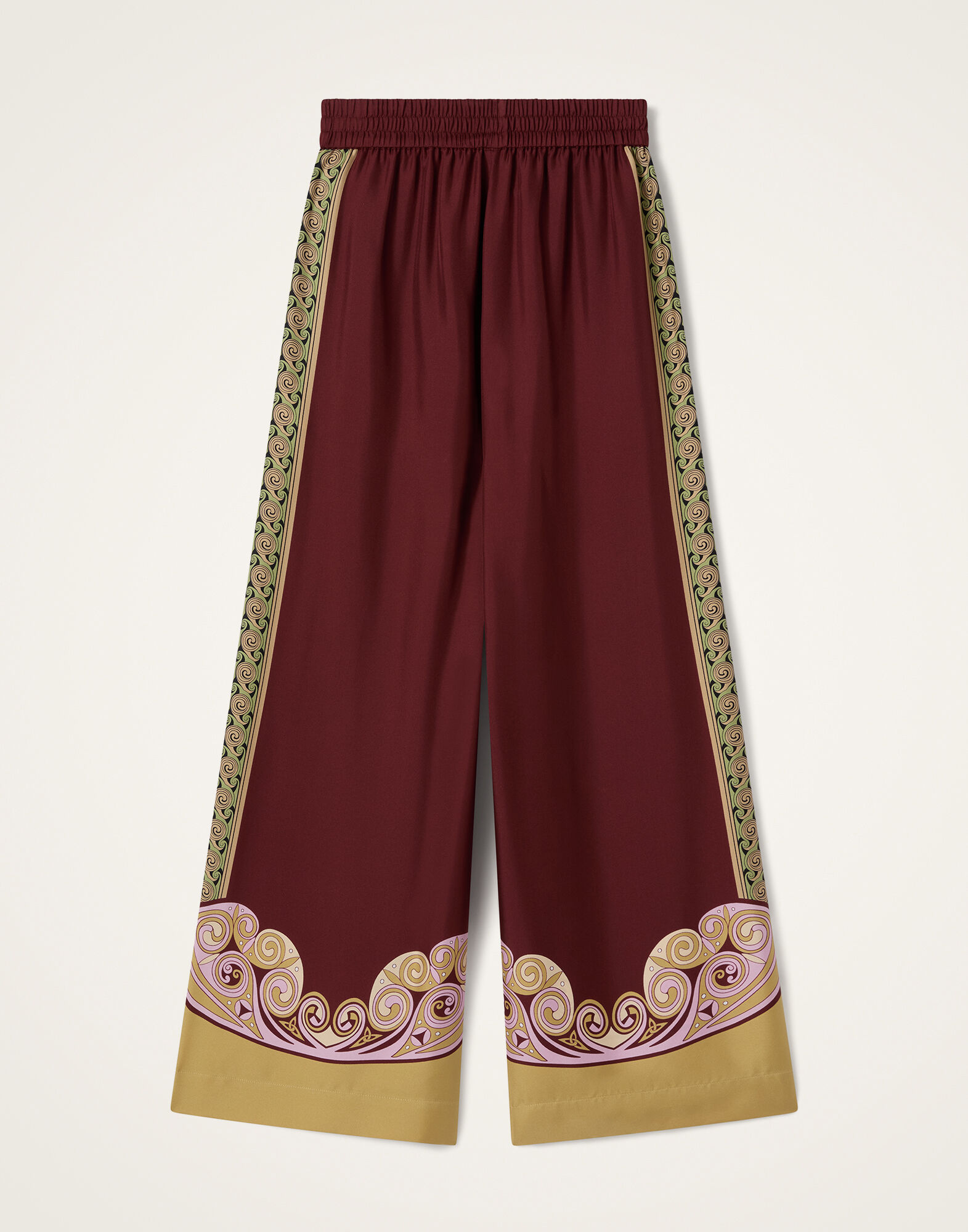 La DoubleJ Palazzo Pants Kells Swirl Plac&eacute;e Burgundy TRO0026SIL006KLS01RE07