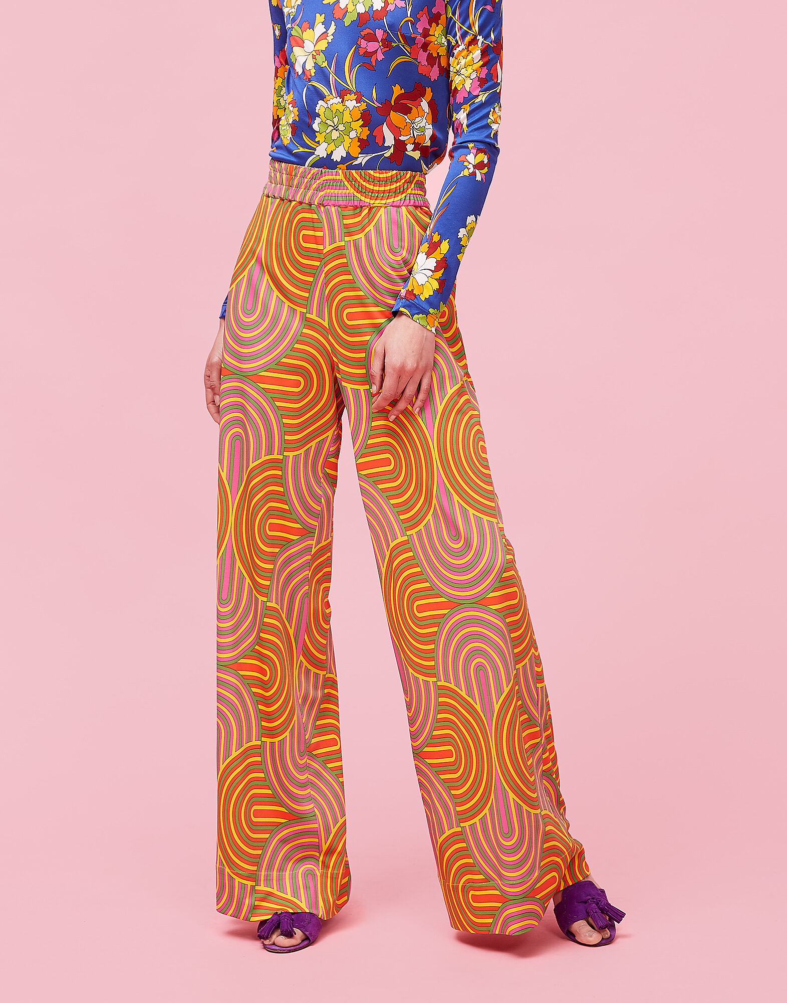 LaDoubleJ Palazzo Pants Slinky Giallo TRO0003JER004SLI0003