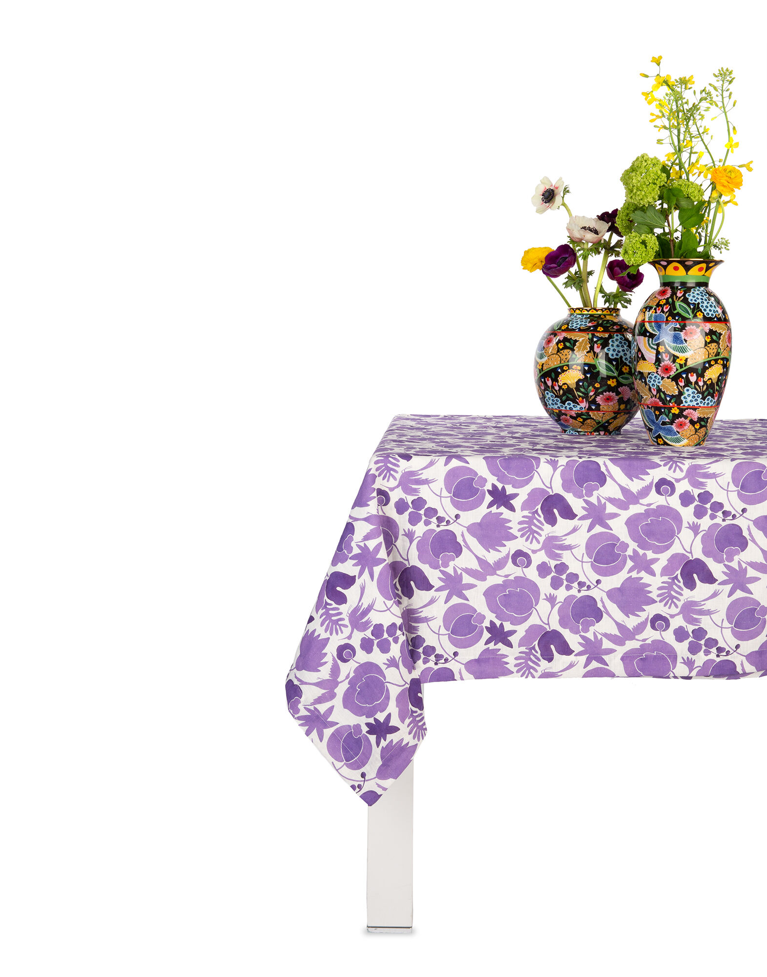 La DoubleJ Small Tablecloth Wildbird Viola TBC0001LIN001CER0007