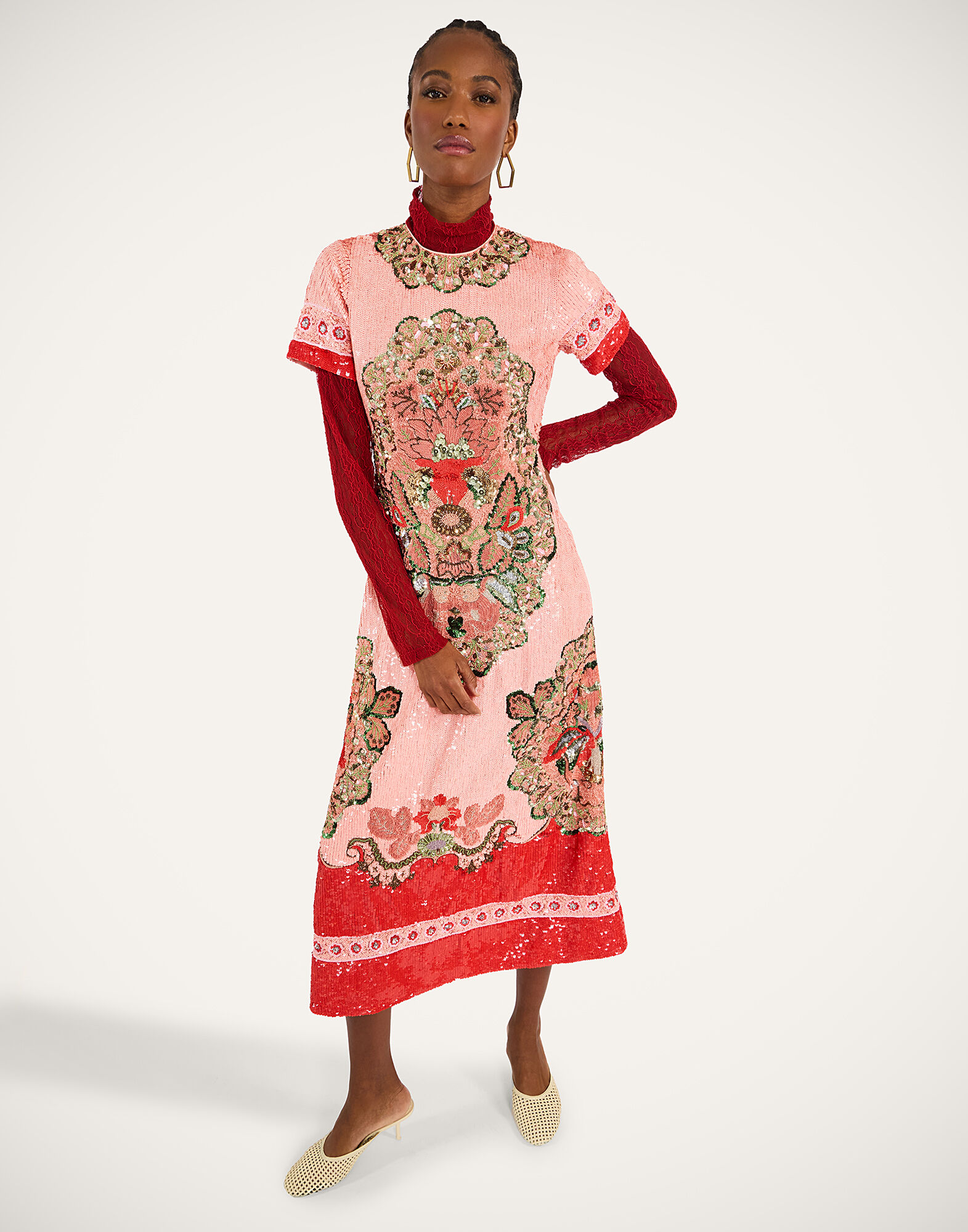 La DoubleJ Super  Swing Dress Cornucopia Pink DRE1014PAI015CRN04PI11