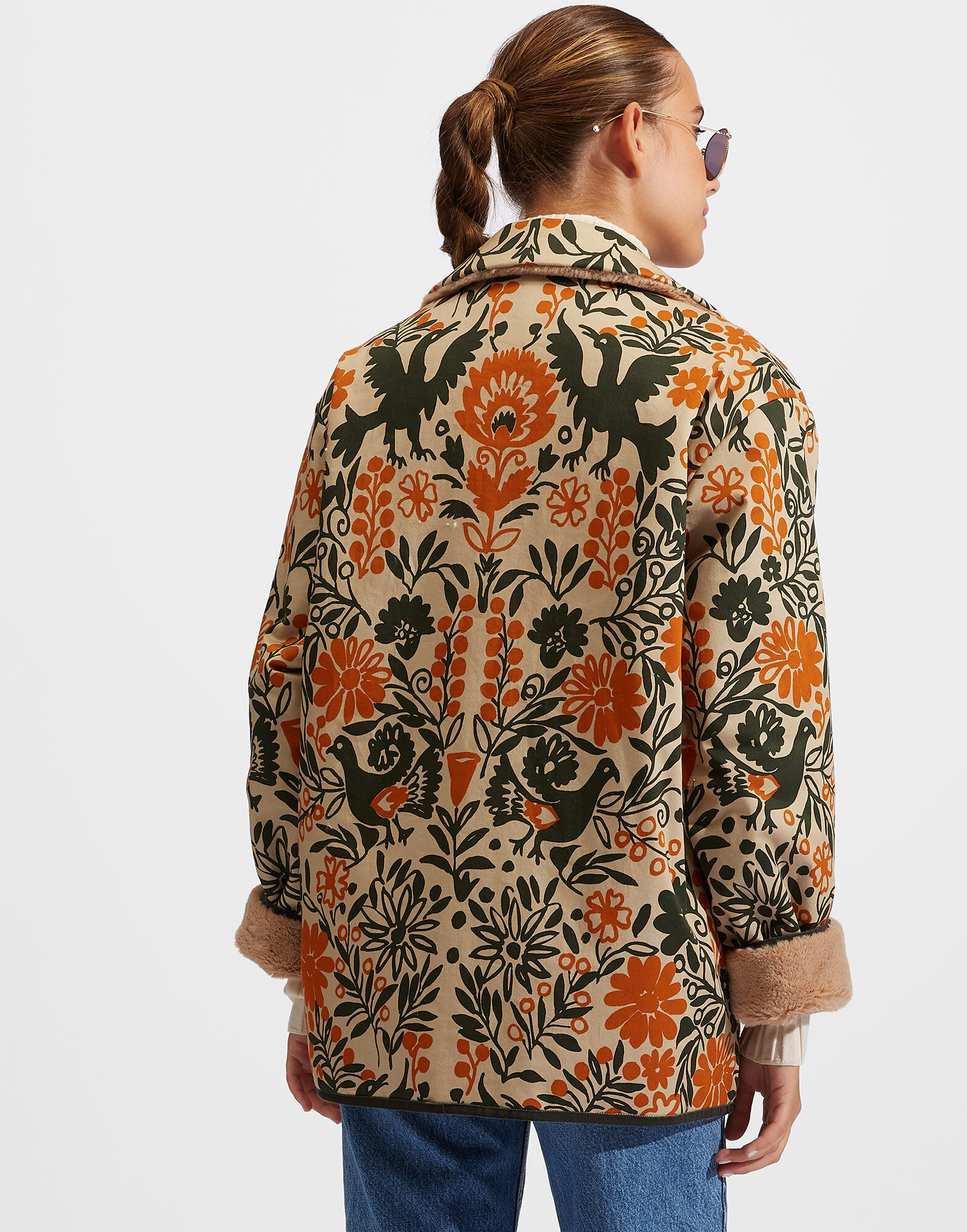 La DoubleJ Reversible Folk Jacket Forest JAC0051COT006FOR0001