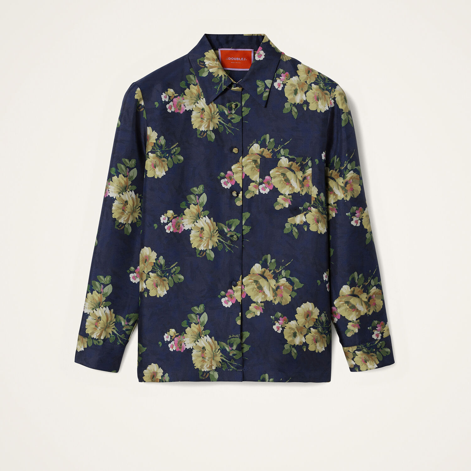 La Doublej Floral Button-fastening Shirt In Blue