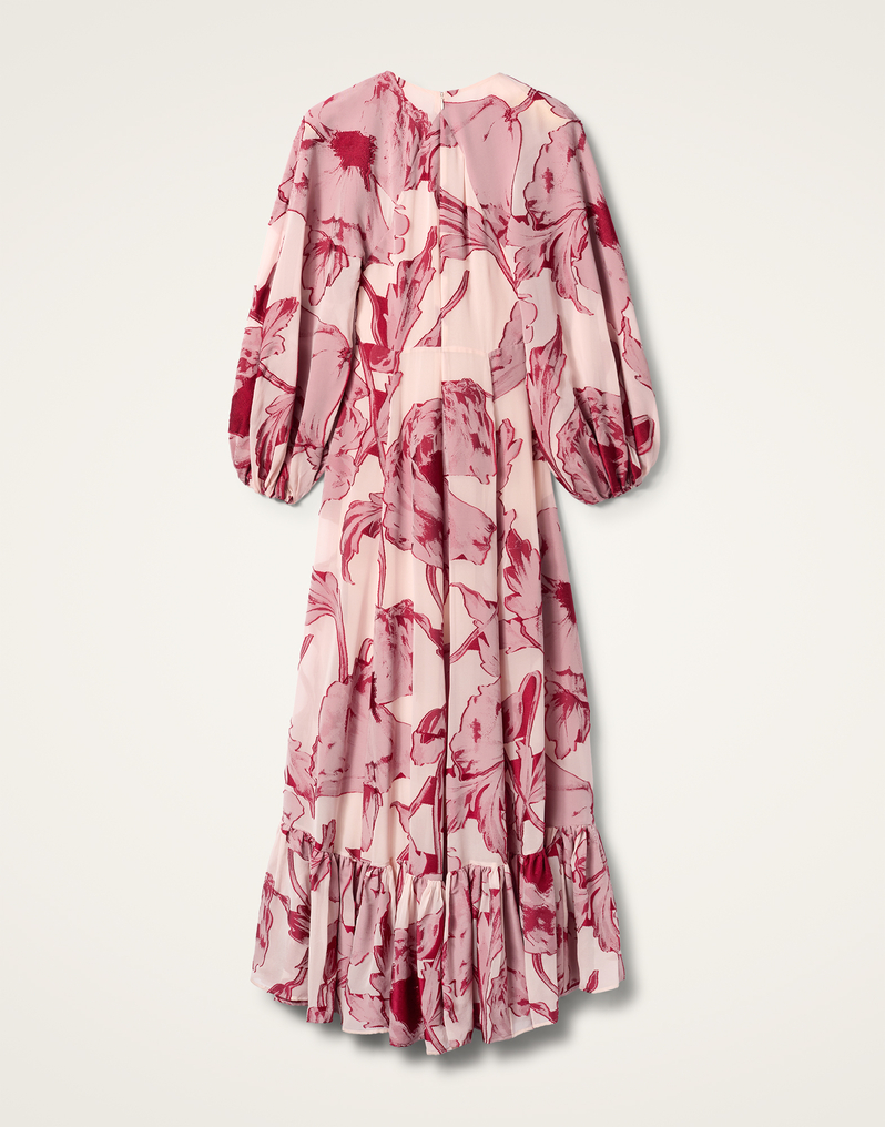 Eve-Ning V Dress in Sylph Fil Coupé Pink for Women | La DoubleJ