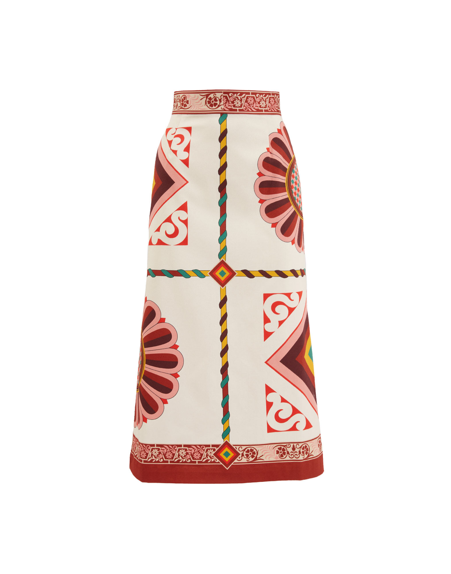 La DoubleJ Baia Skirt Macro Tiles Placed SKI0081COT037MAC01WH01