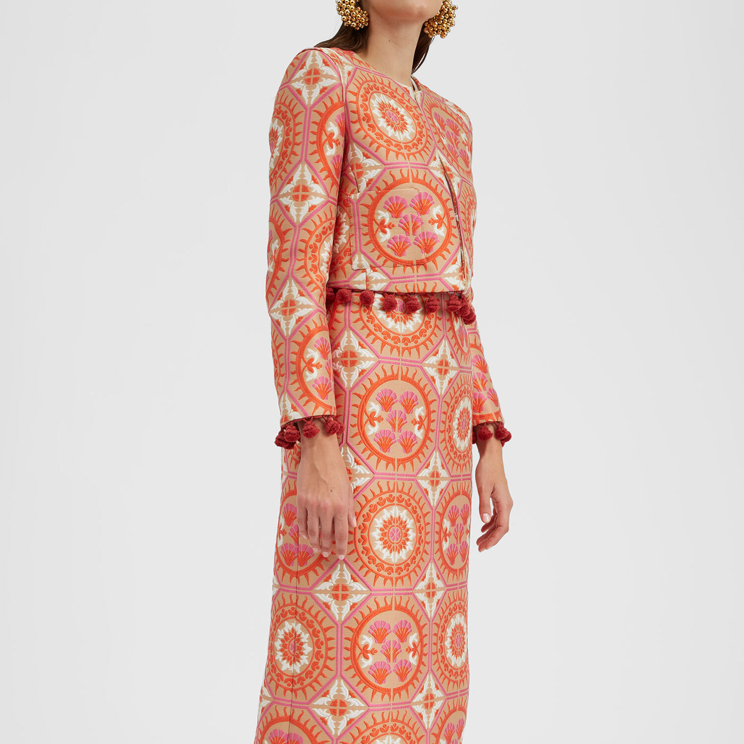 Shop La Doublej Pencil Skirt In Sun Orange