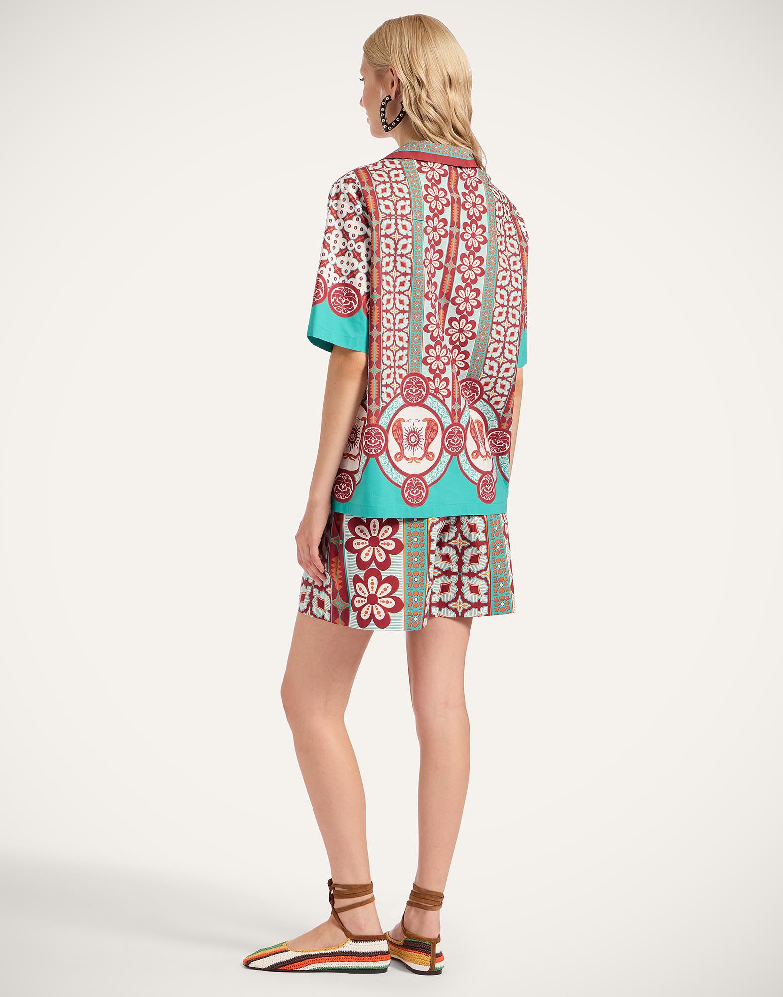 La DoubleJ Pull-Up Shorts Pagoda Plac&eacute;e Rust TRO0060COT015PAG01OR04