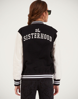 La DoubleJ Embroidered Sisterhood Varsity Bomber La DoubleJ Embroidered Sisterhood Varsity Bomber Solid Black JAC0065JER028SOLIDBL01