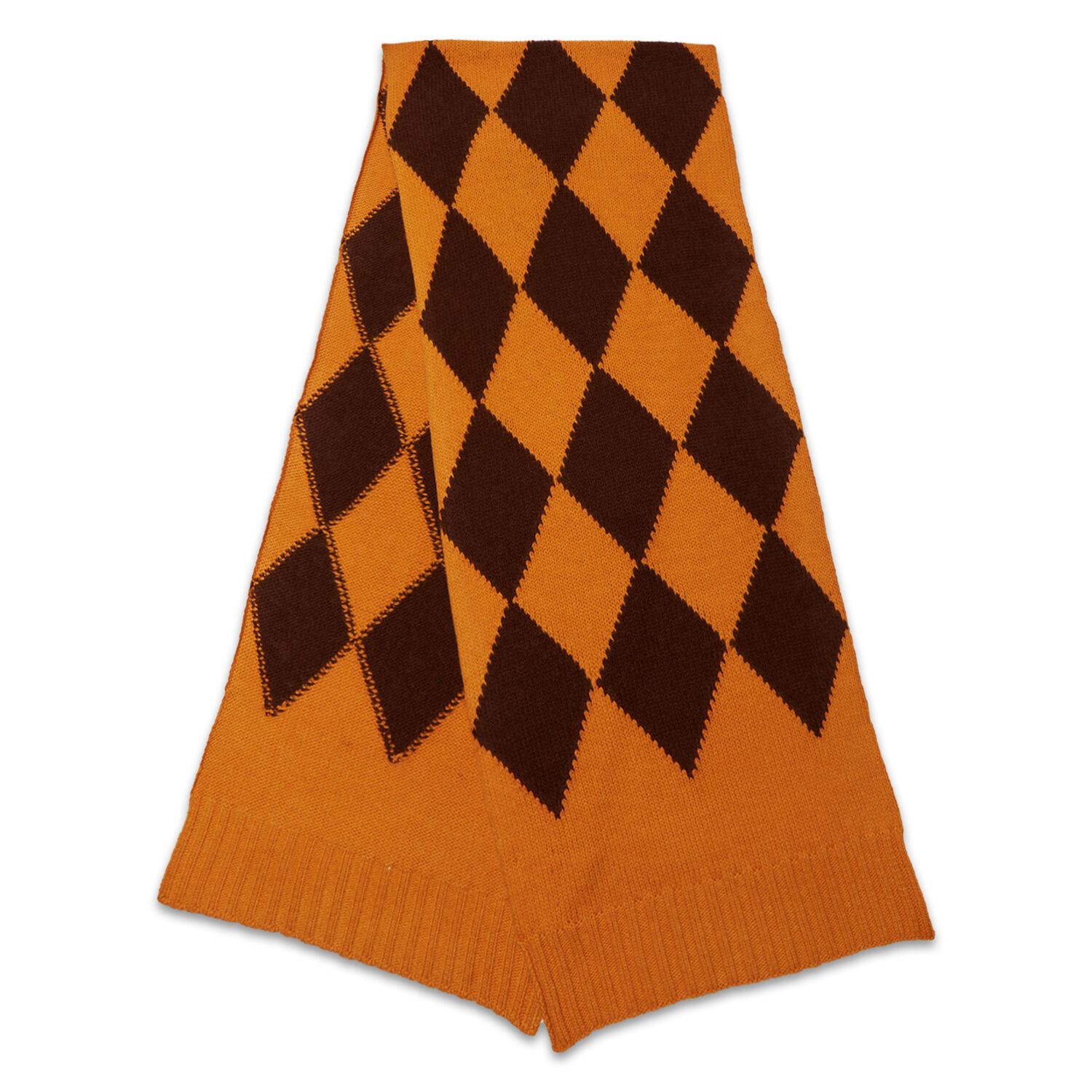 La Doublej Argyle Scarf In Yellow / Brown