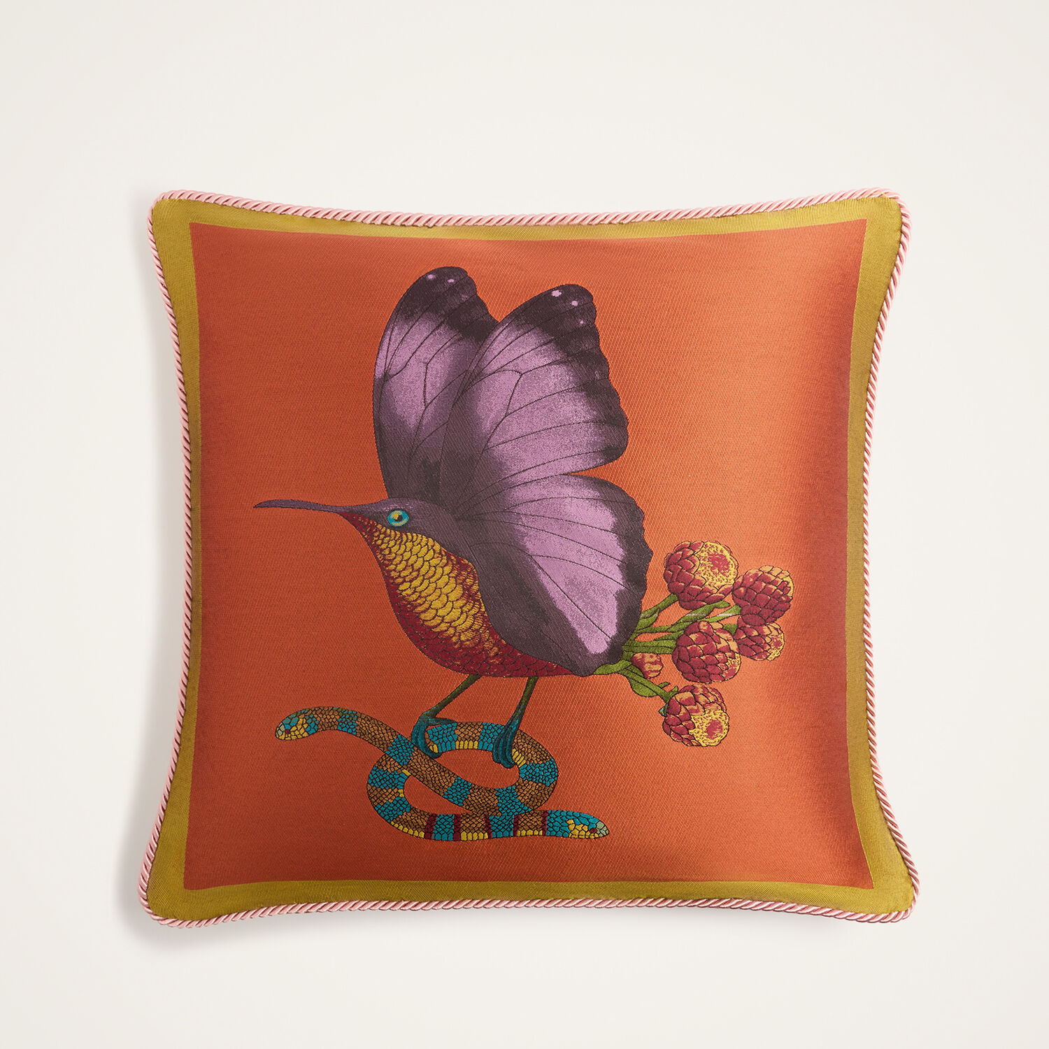 La Doublej Butterbird Cushion In Orange