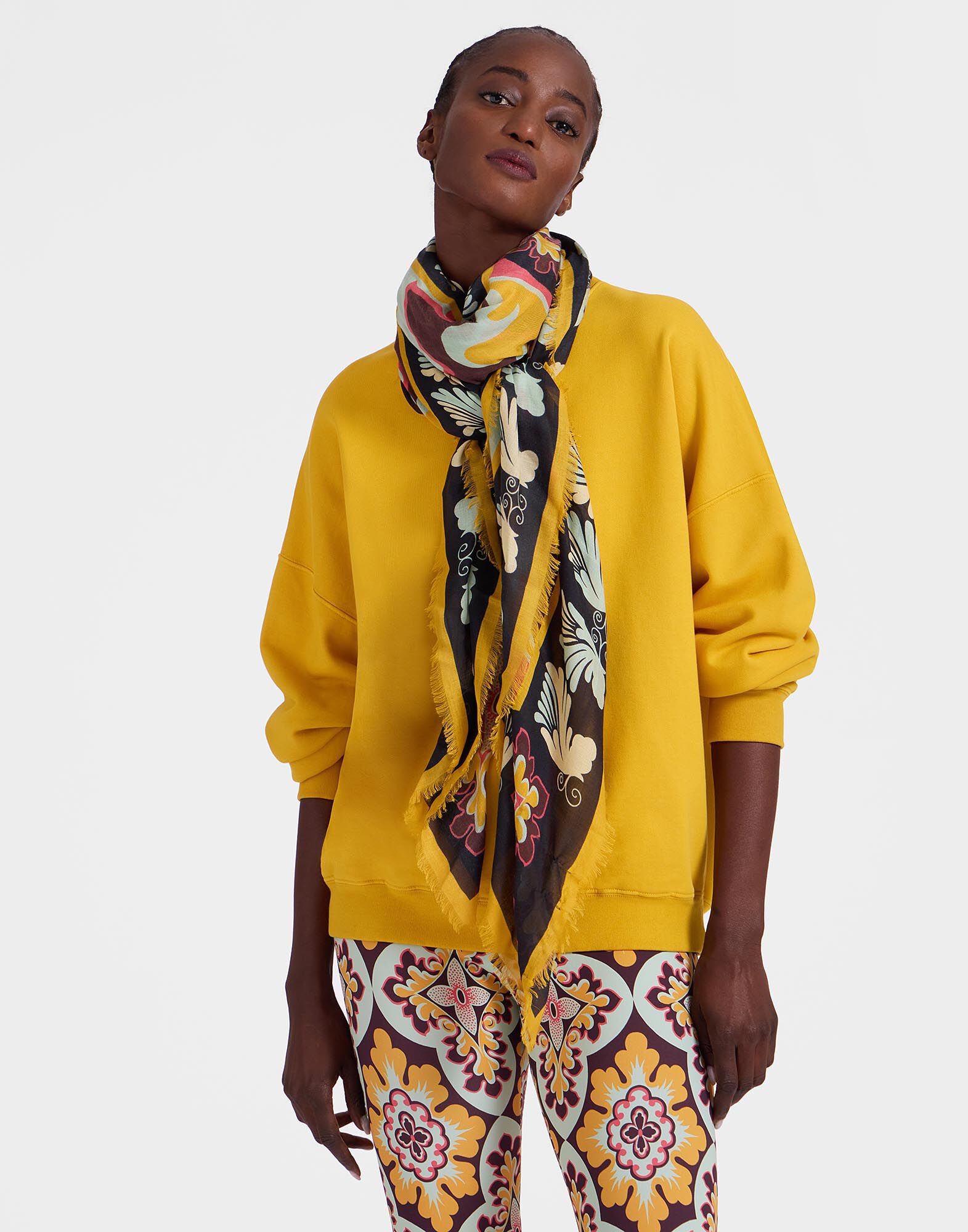 Square Scarf in Palazzo Yellow fur Damen La DoubleJ