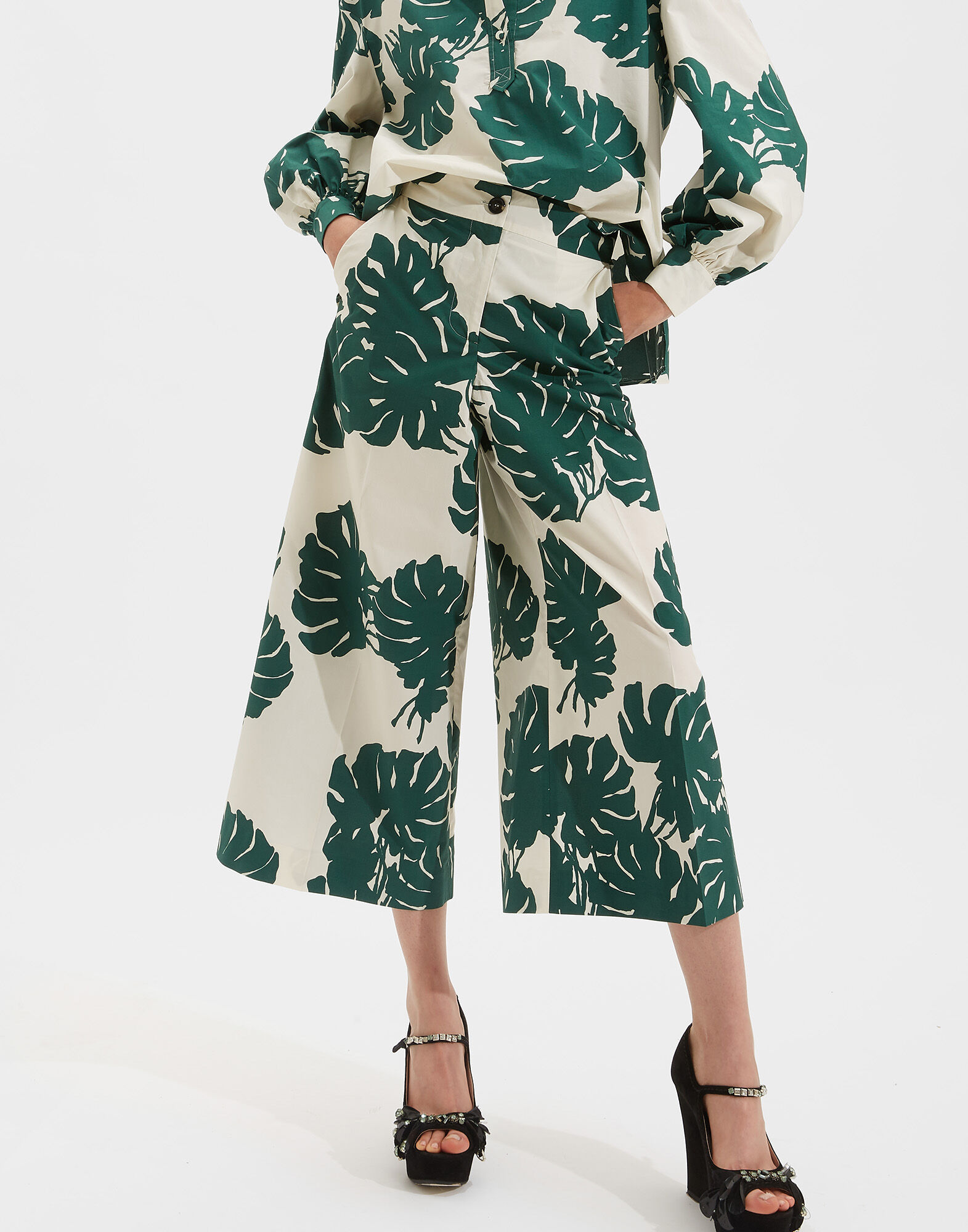 LaDoubleJ Coulotte Pants Monstera TRO0027COT001MON0001