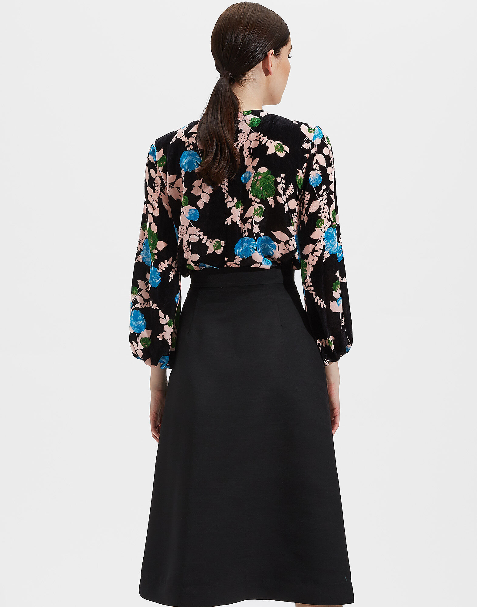 LaDoubleJ Charming Top Winter Rose Nero TOP0021VEL004WTR0003