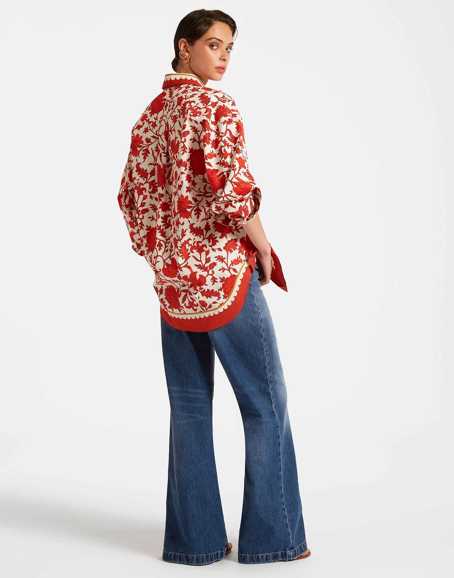 La DoubleJ Better Than Your Boyfriend's Shirt Dragonflower Plac&eacute;e Red SHI0092COT039DRE05RE01