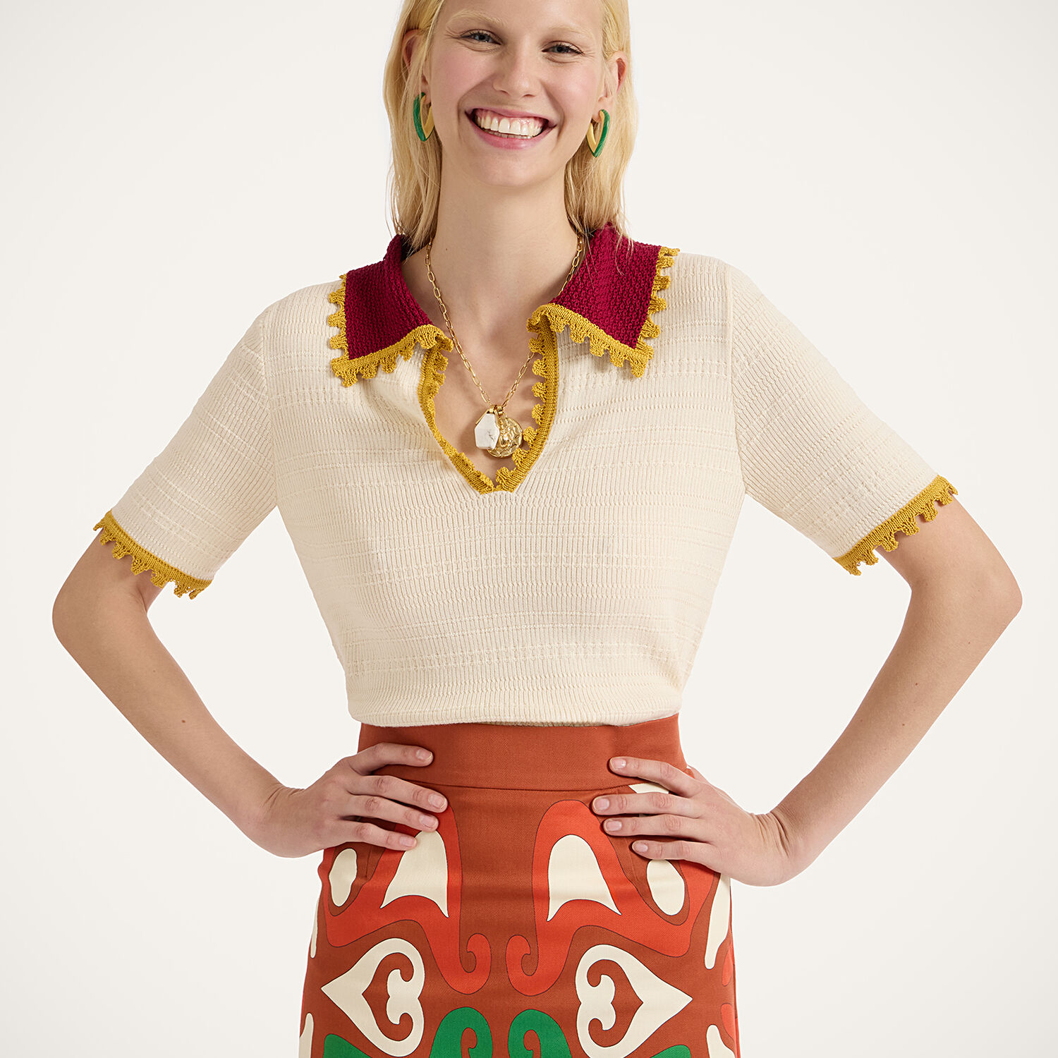 La Doublej Cotton-cashmere Knitted Top In Neutral