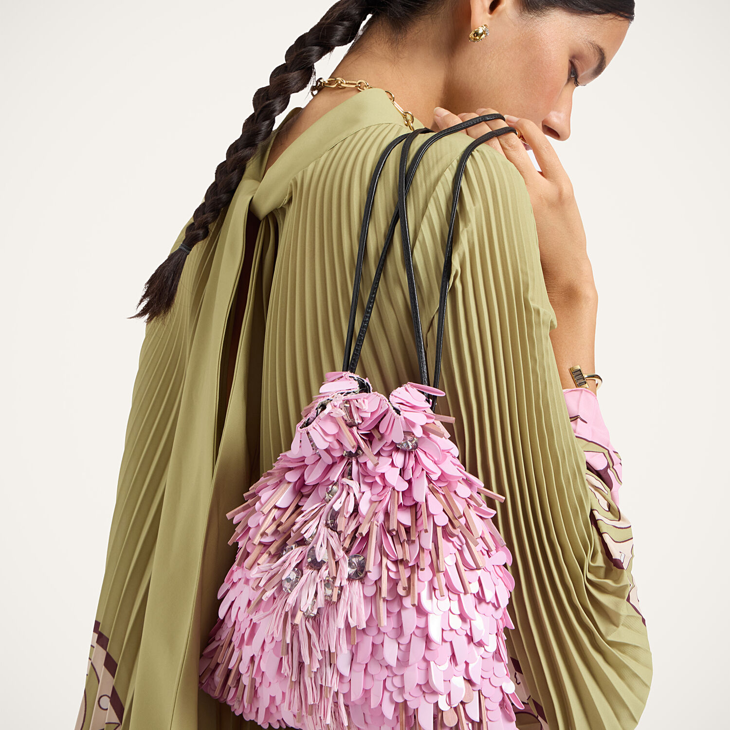 La Doublej Dustbag Pochette In Solid Pink