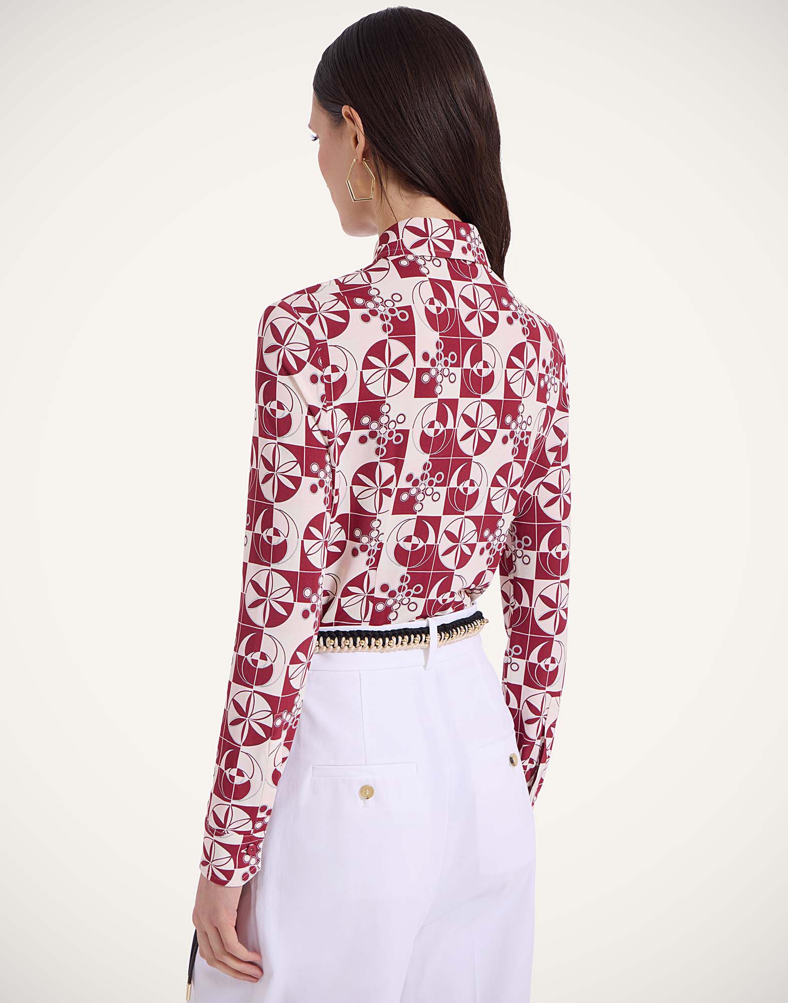 La DoubleJ Fitted Shirt Eclipse Burgundy SHI0116JER027ECL01RE02