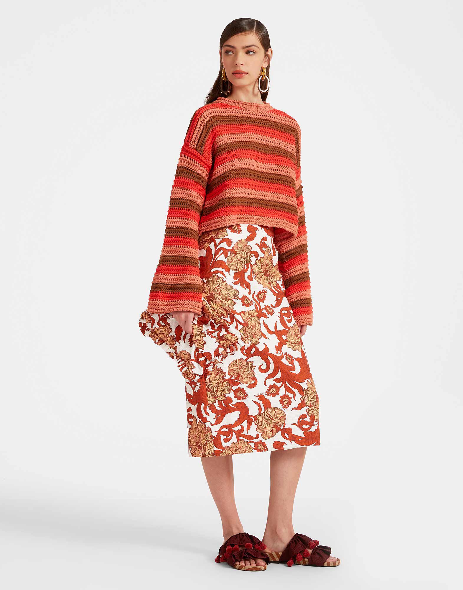 La DoubleJ Pencil Skirt Reef White SKI0011COT005REE01WH01