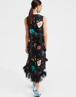 LaDoubleJ La Scala High Dress (With Feathers) LaDoubleJ La Scala High Dress (With Feathers) Giardino Nero DRE0211FAI001GIA0002