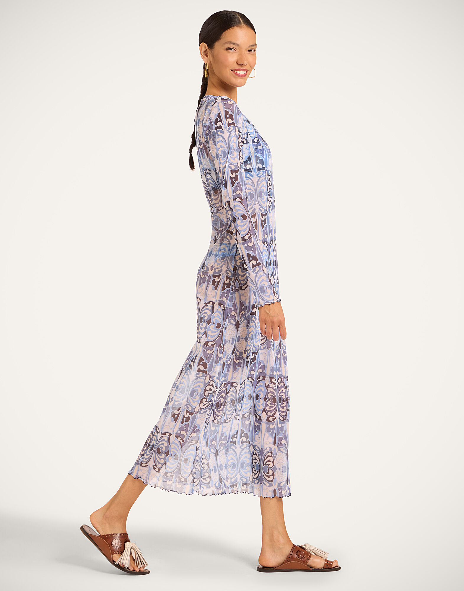 La DoubleJ Slinky Swing Dress Cocoon Blue DRE1104TUL003COC01BU03