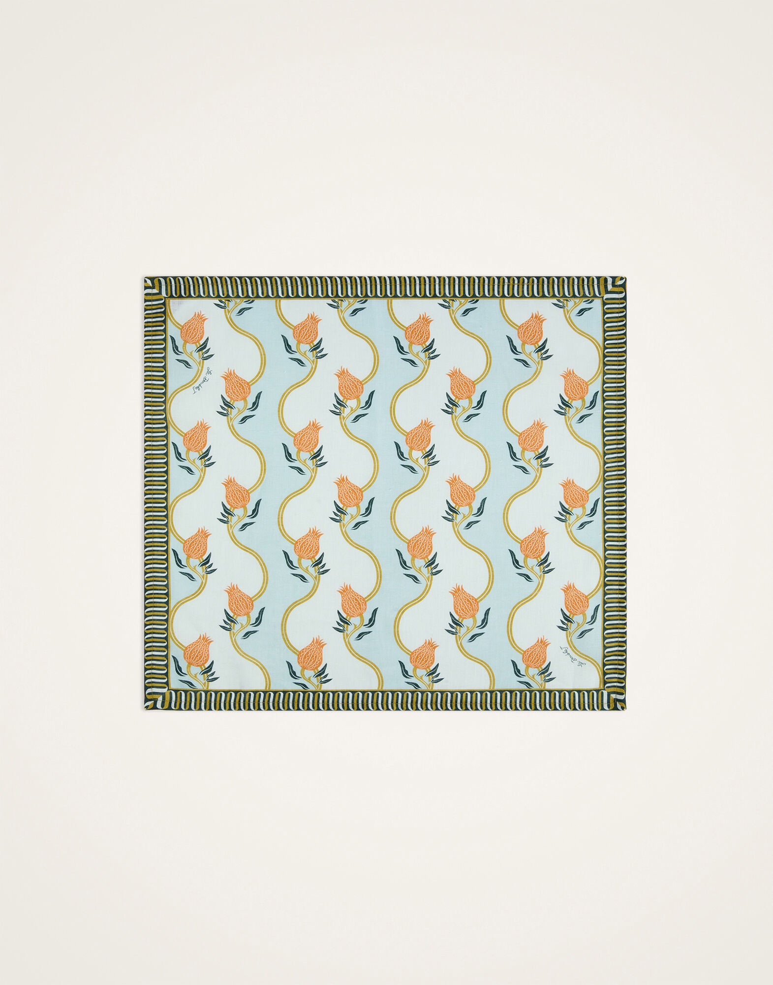 La DoubleJ Large Napkins Set of 2 Melograno Plac&eacute;e Light Blue NAP0017LIN015MEL04BU01