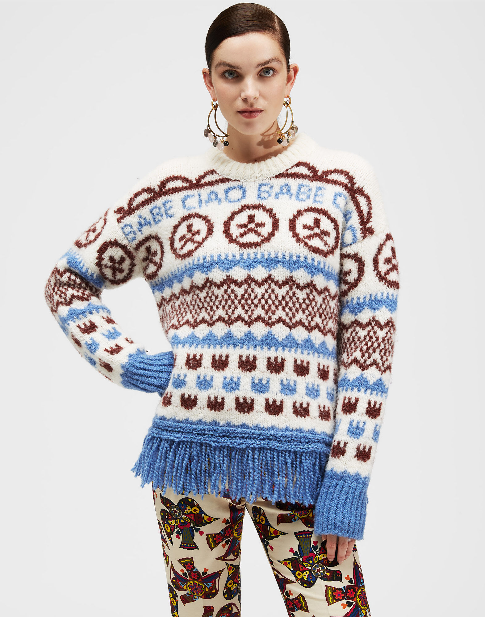 LaDoubleJ Engadina Sweater Hippie Bianco PUL0042KNI032HIP0002