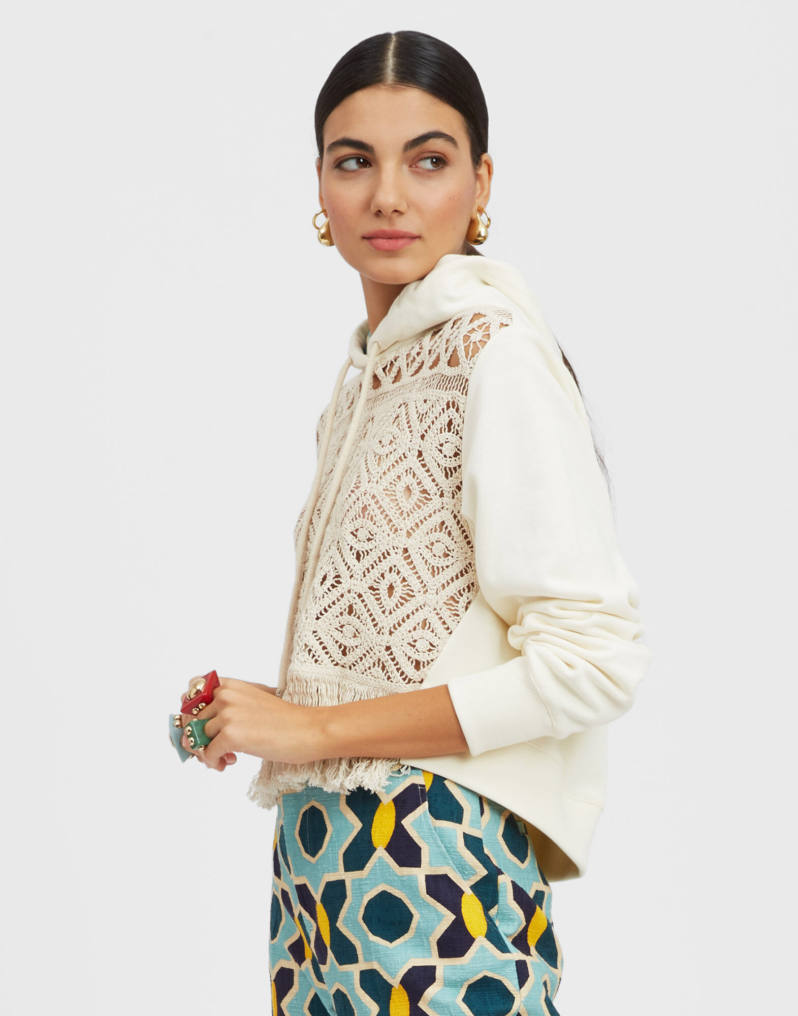 La DoubleJ La Scala Hoodie Plaza Cream SWE0022JCQ080PLA03WH03