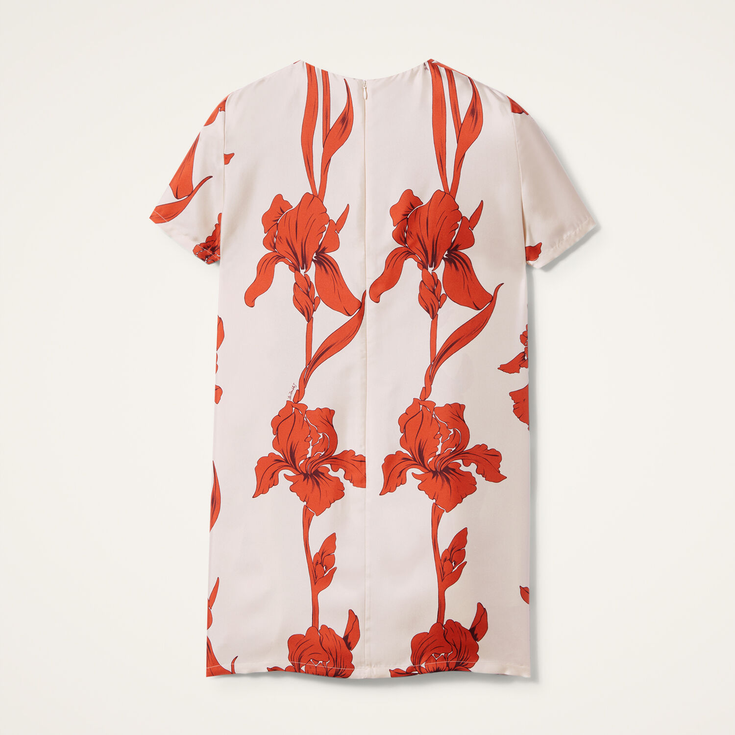 La Doublej Floral-print Silk-twill Mini Dress In Iris Dark Orange