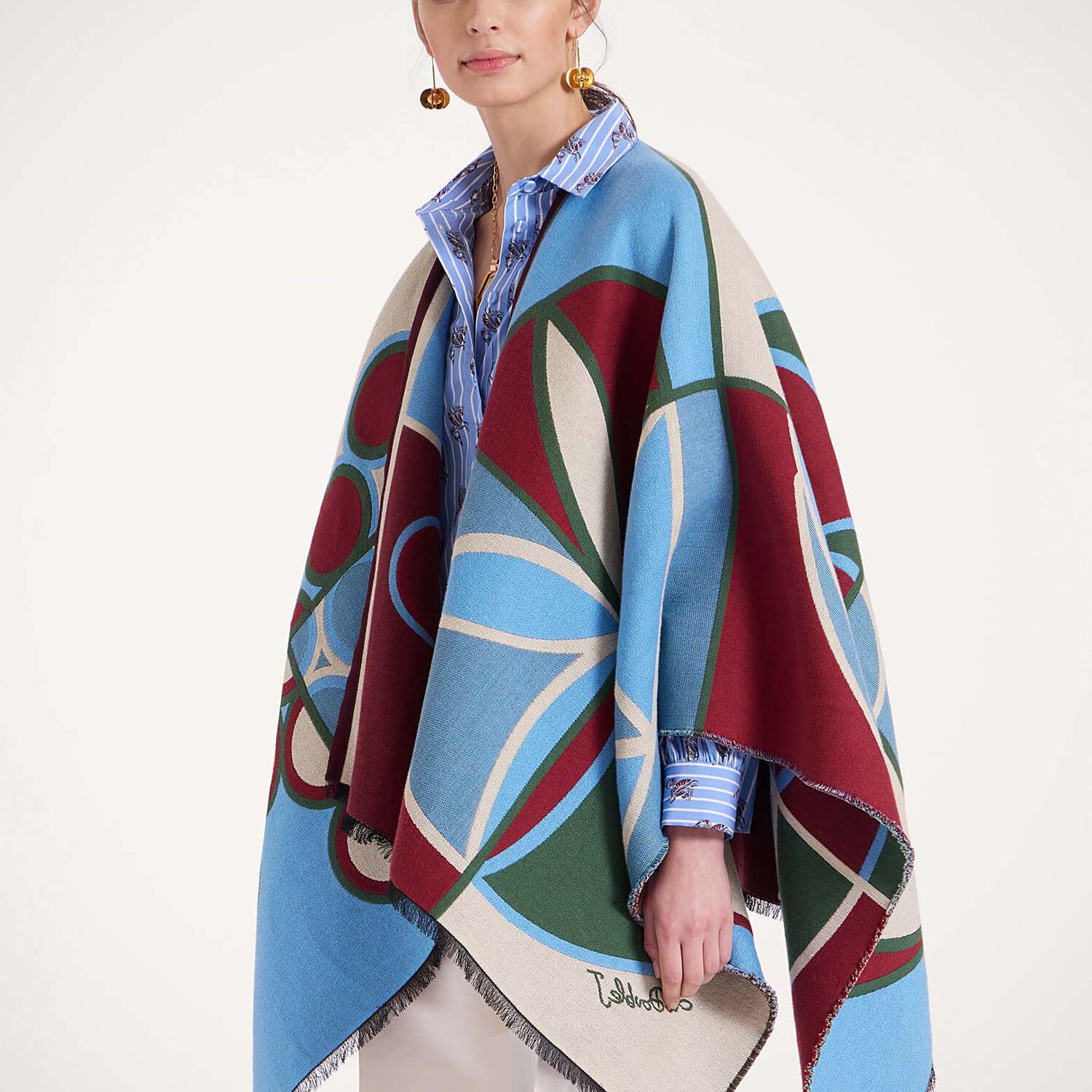 La Doublej Poncho In Eclipse Placee In Eclipse Placée Multicolor