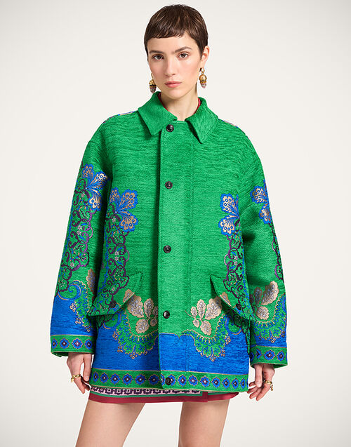 La DoubleJ Truffle Coat Cornucopia Plac&eacute;e Green JAC0178JCQ130CRN02GR02