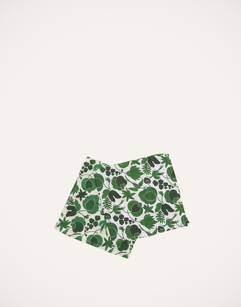 La DoubleJ Large Napkins Set Of 2 La DoubleJ Large Napkins Set Of 2 Wildbird Verde Small NAP0006LIN001CER0021