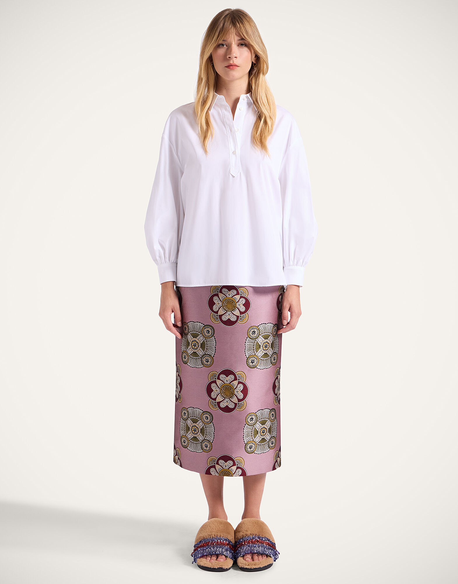 La DoubleJ Poet Shirt Solid White SHI0055COT064SOLIDWH01