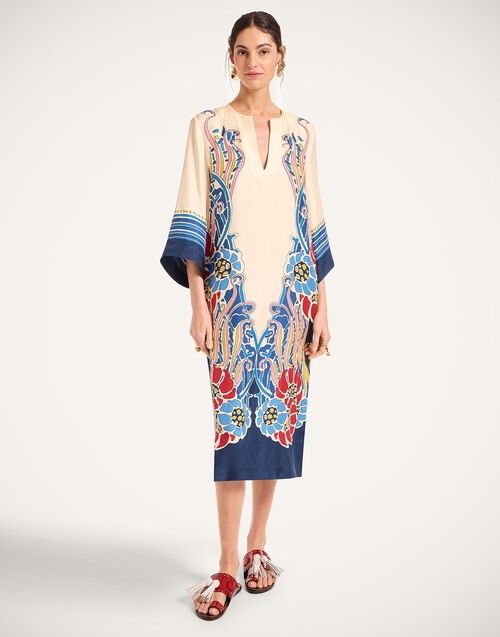 La DoubleJ The Kaftan Lemuria Plac&eacute;e Blue DRE0564SIL006LEM02BU03
