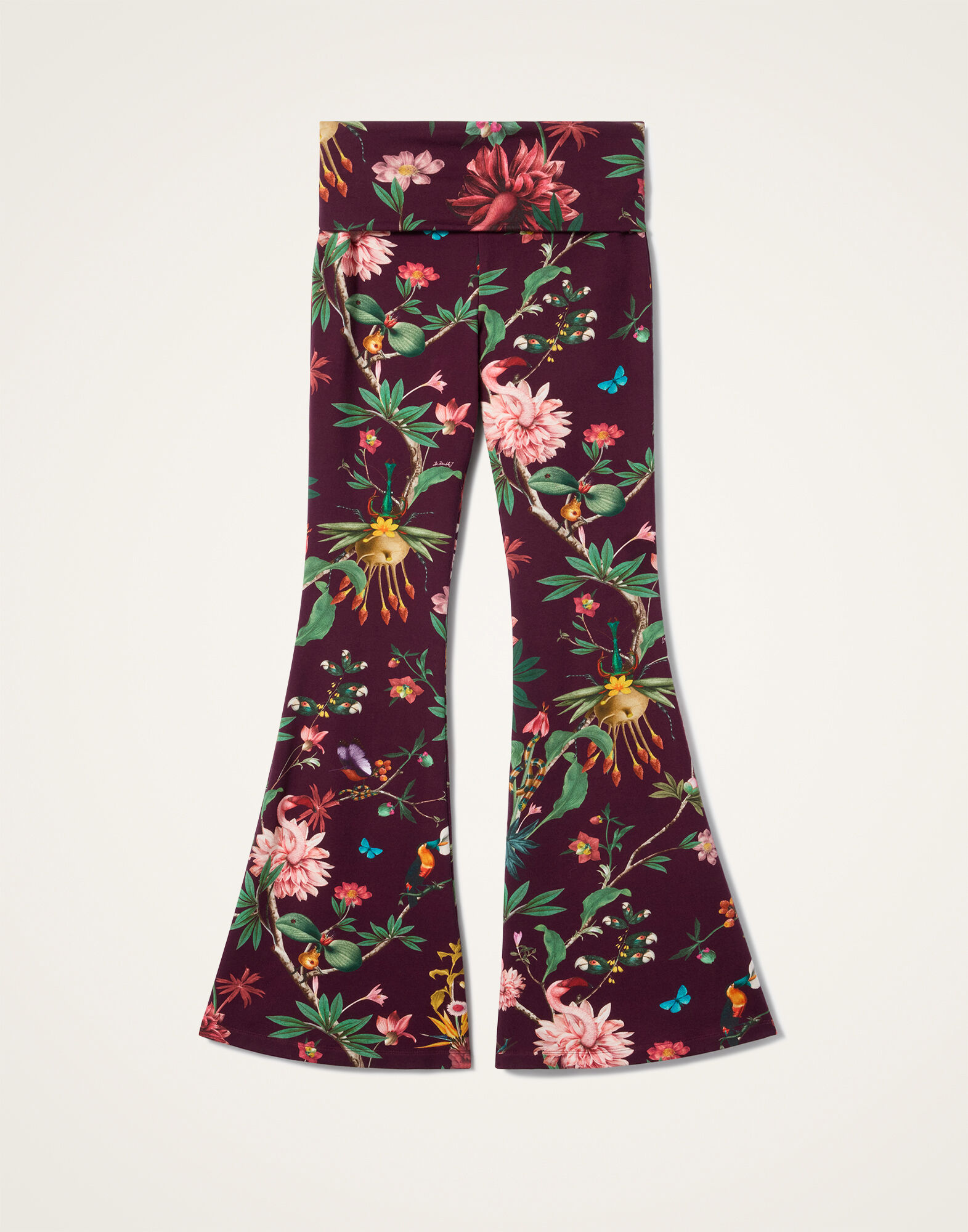 La DoubleJ Meditation Pants Zooflora Burgundy TRO0055JER020ZOF02RE02