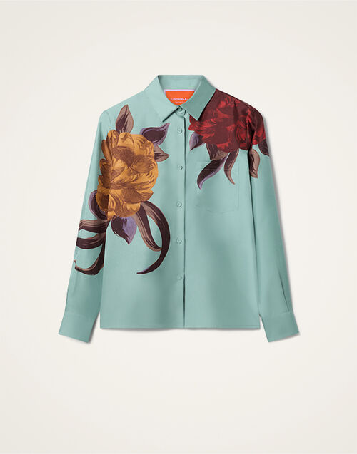 La DoubleJ Boy Shirt Peony Placée Light Blue SHI0040SIL001PEO06BU01