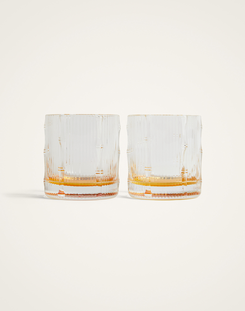 La DoubleJ Bamboo Tumbler Set Of 2 La DoubleJ Bamboo Tumbler Set Of 2 Solid Amber GLA0055GLS002SOLIDYE10