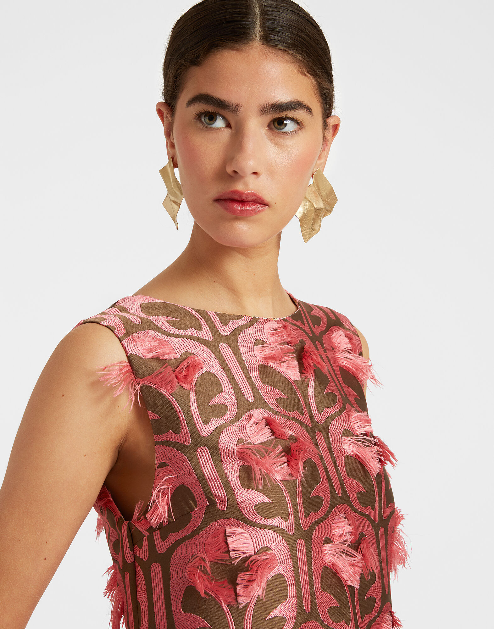 La DoubleJ Column Dress Grove Kaki/Pink DRE0389JCQ043GRV03PI01