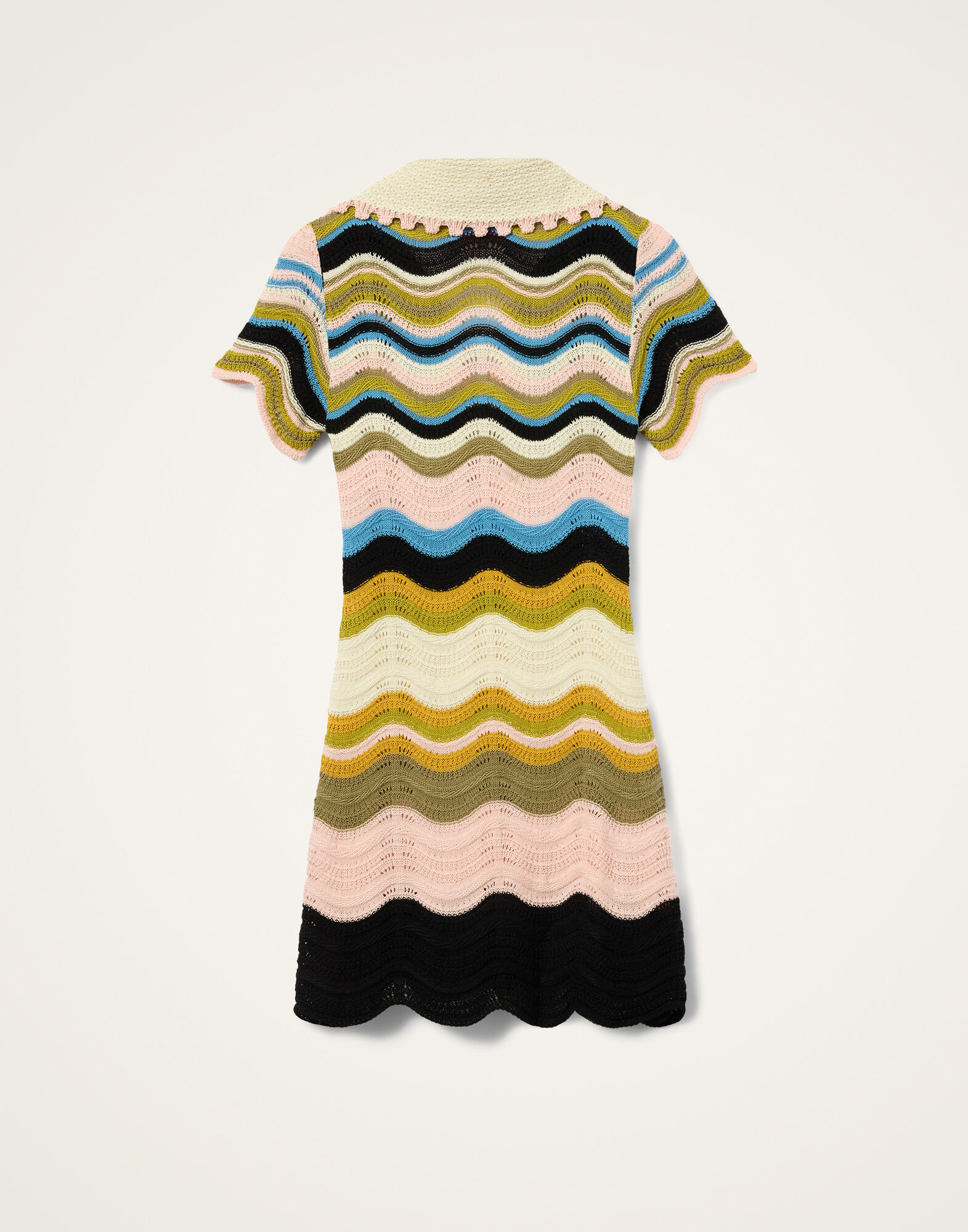 La DoubleJ Chevron Mini Dress Multicolor Geen &  Pink DRE0915KNI158VA499PI01