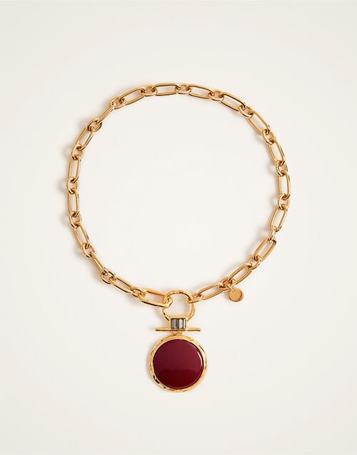 La DoubleJ Shen Loop Necklace La DoubleJ Shen Loop Necklace 24k Gold Plate & Red Enamel NEC0024BRA003SOLIDRE02