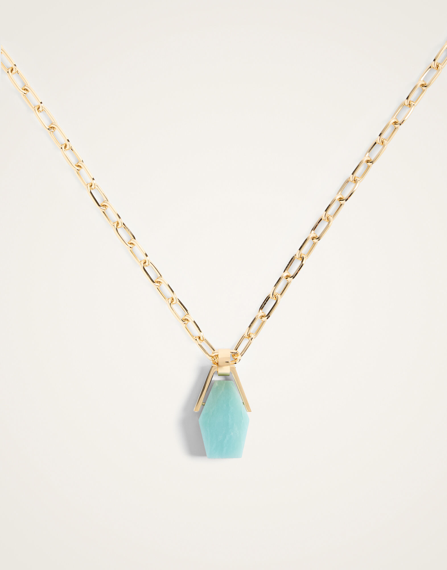 La DoubleJ Portal Necklace 24K Gold Plate & Amazonite NEC0021BRA003AMZ01YE05