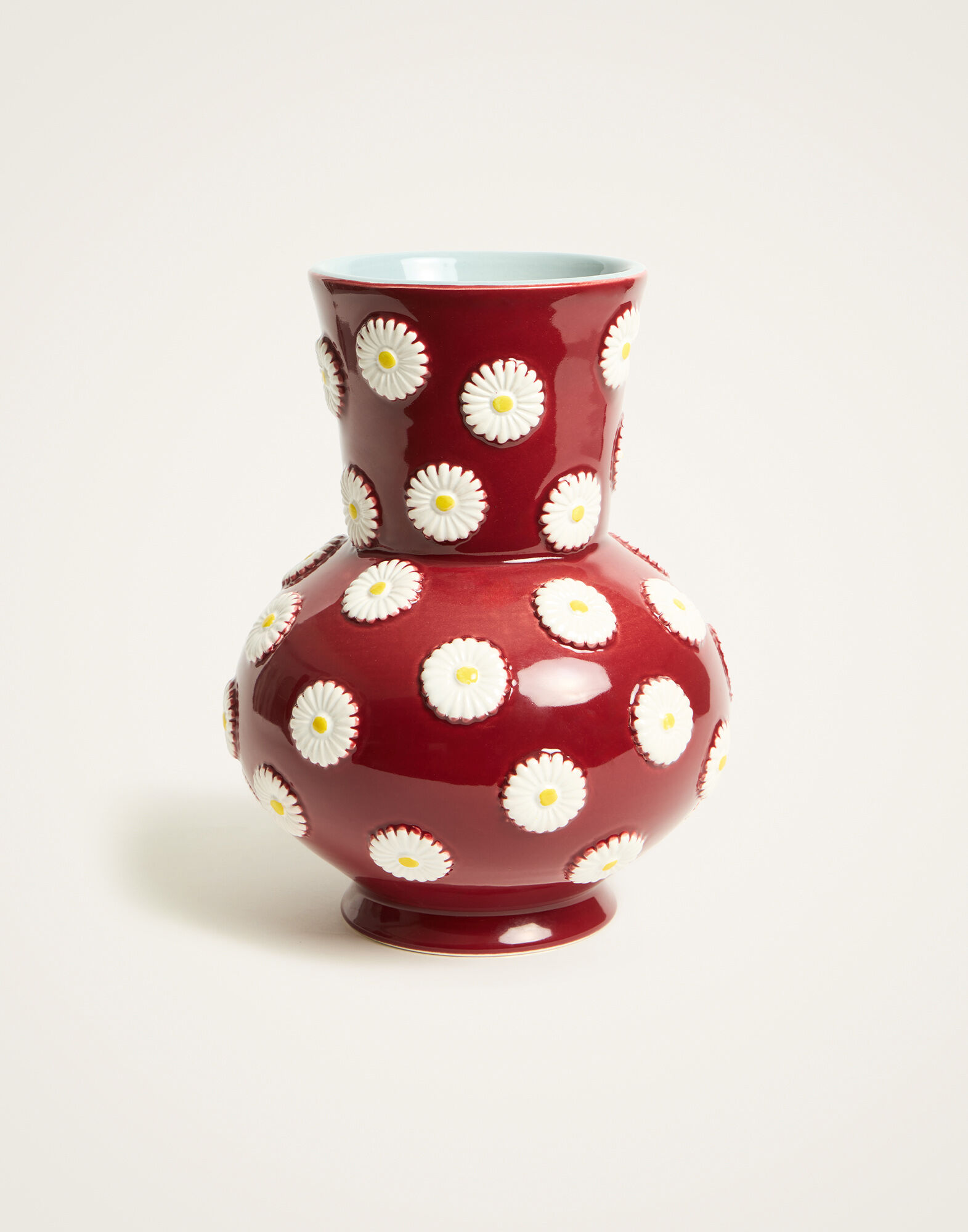 La DoubleJ Daisy Vase Margherita Bordeaux VAS0027CER004MRG01RE02
