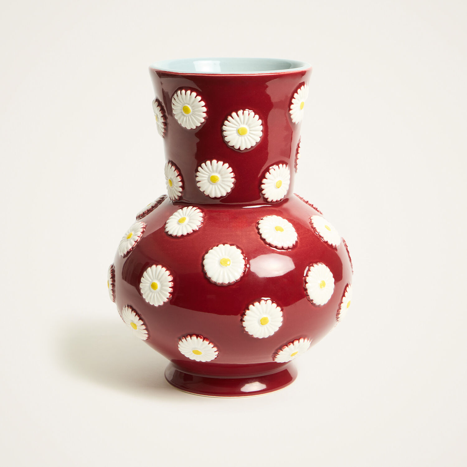 La Doublej Daisy-motif Vase In Red