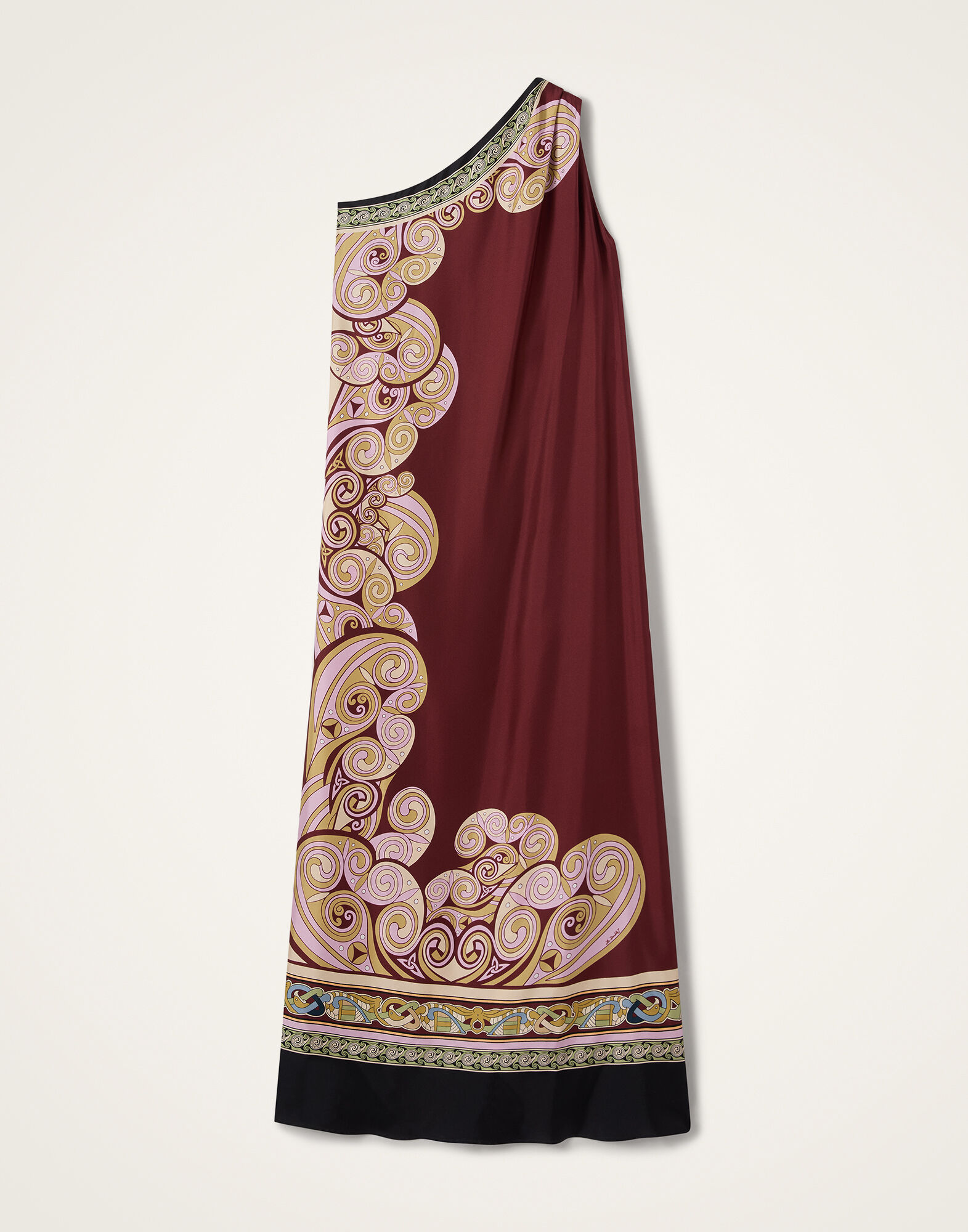 La DoubleJ Roy Dress Kells Swirl Plac&eacute;e Burgundy DRE0304SIL006KLS01RE07