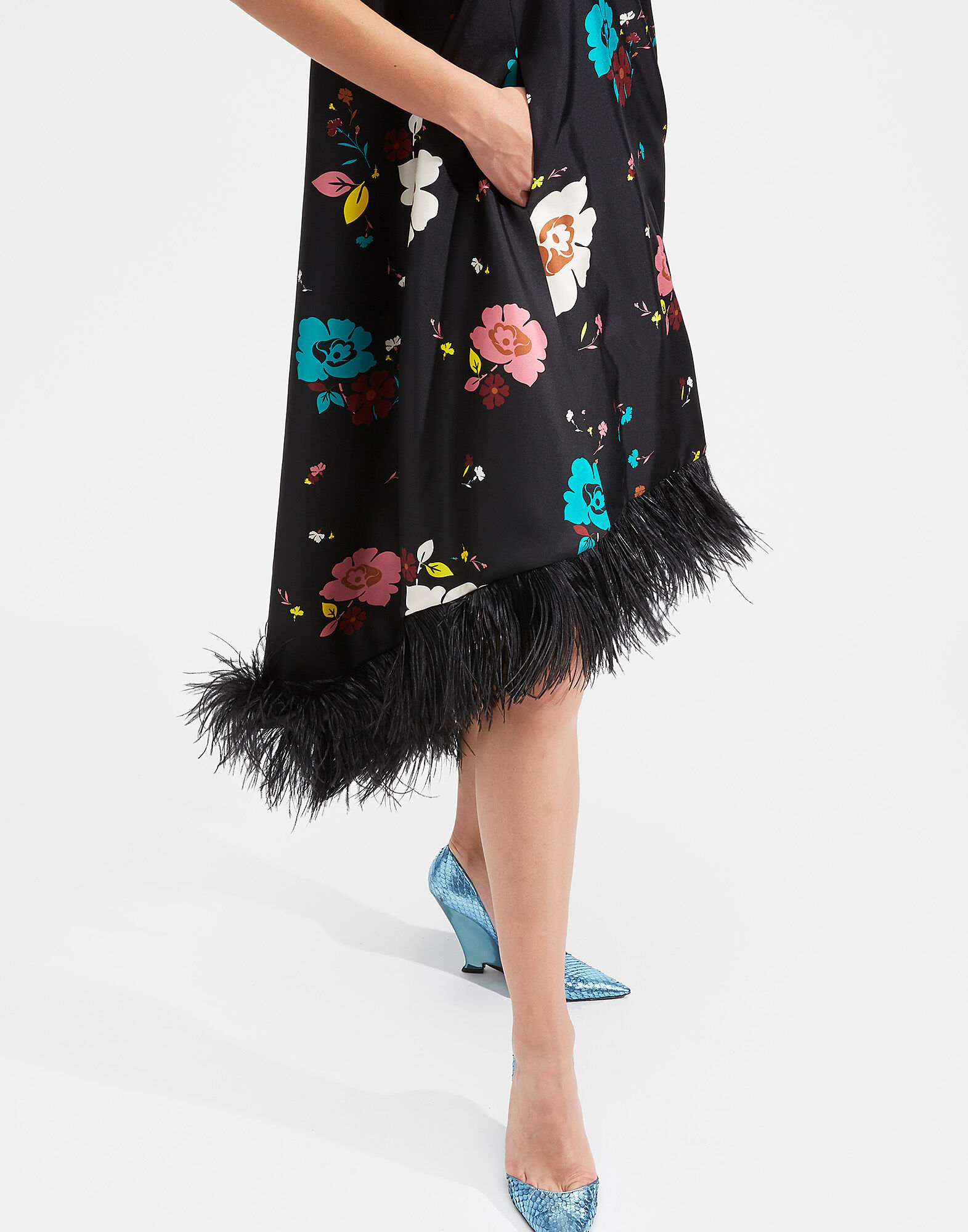 LaDoubleJ La Scala High Dress (With Feathers) Giardino Nero DRE0211FAI001GIA0002