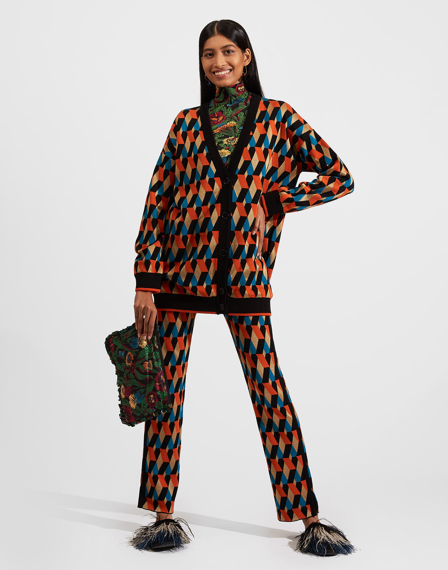 La DoubleJ Knit Leisure Joggers Diamond Nero TRO0045KNI044VAR0080