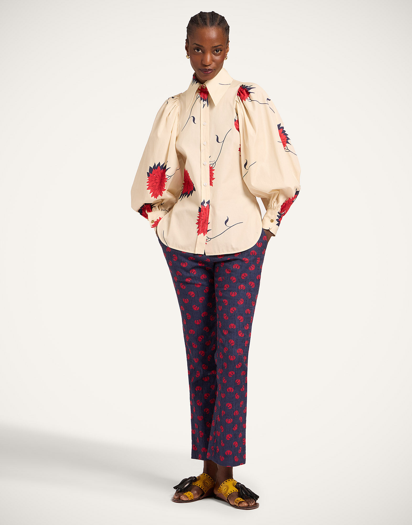 La DoubleJ Pouf Shirt Derby Ecru SHI0159COT039DER01BR05