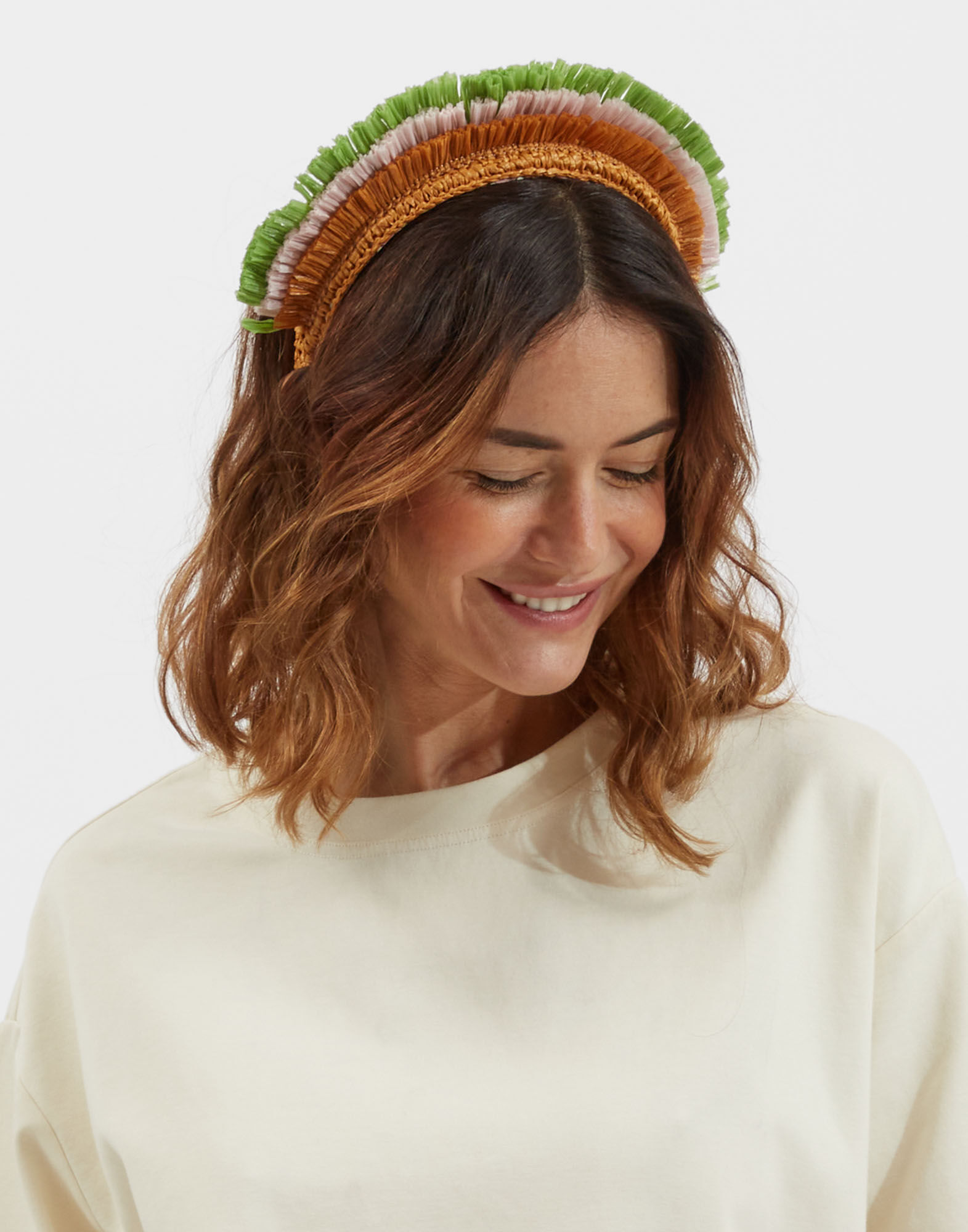 La DoubleJ Halo Headband Solid Ocher HEB0011RAF003SOLIDOR06