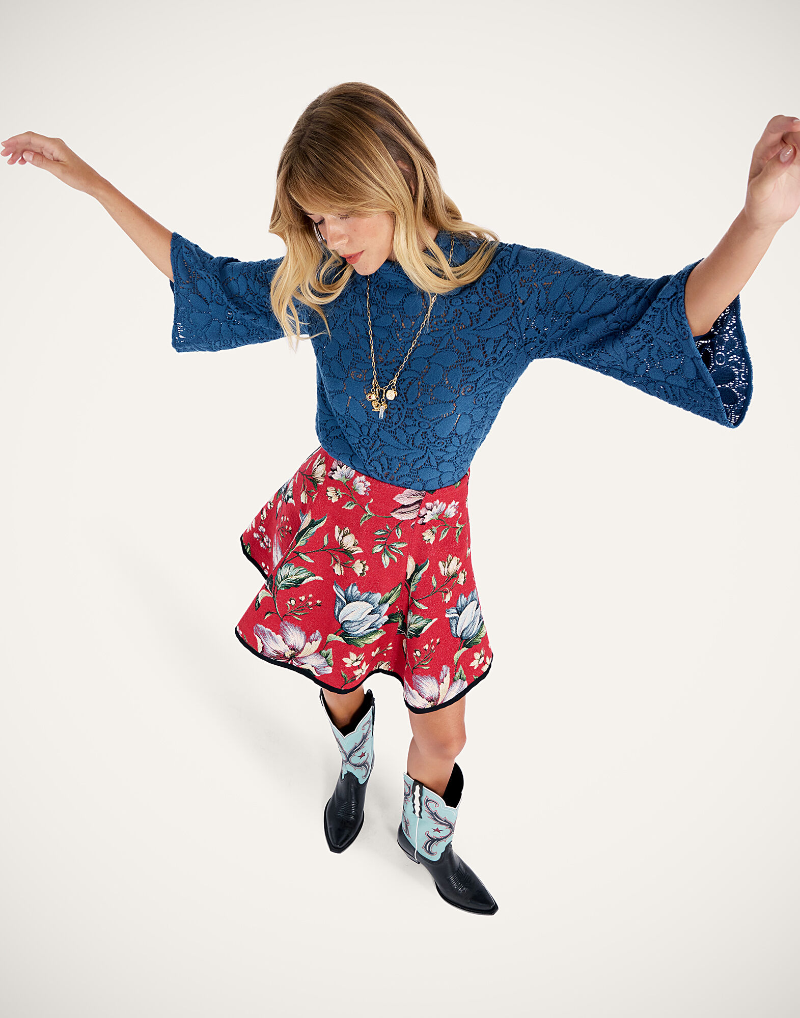 La DoubleJ Lacey Make An Exit Top Solid Blue TOP0108LAC003SOLIDBU03