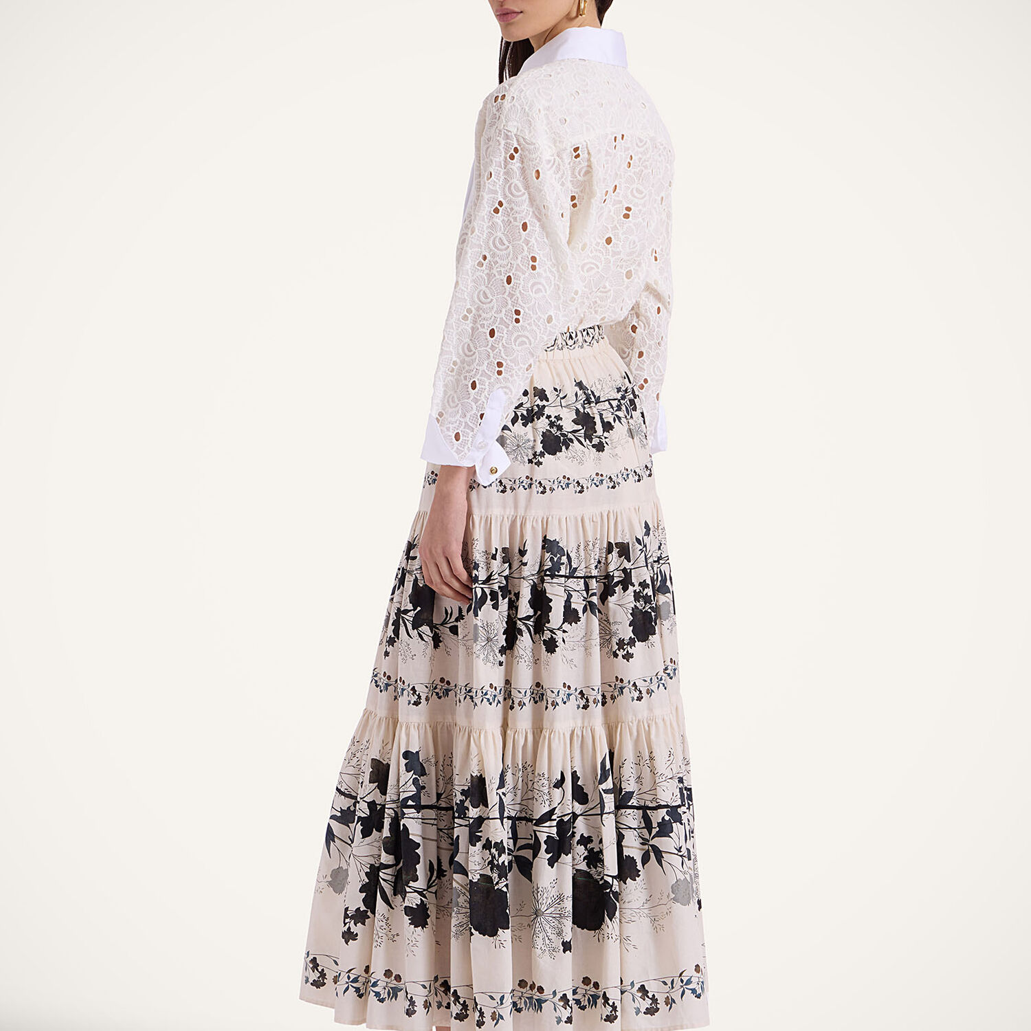 Shop La Doublej Big Skirt In Stilo Placée Ivory