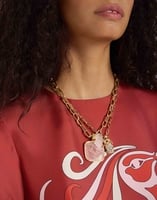 La DoubleJ Soul Pendant Necklace La DoubleJ Soul Pendant Necklace 24k Gold Plate & Pink Quartz NEC0017BRA003STO02YE05